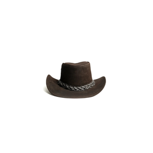 <b>Western</b> Leather Cowboy <b>Hat</b> Brown Braided Band Unisex Adult 56-58CM Casual Outdoor Style - Product Image 2