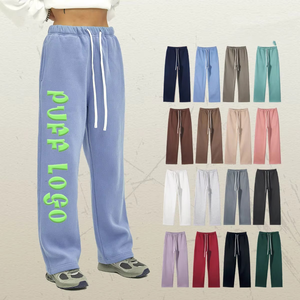 Men's <b>Light</b> Blue Cotton Sweatpants Elastic Waist Drawstring Casual Midweight Knitted Pants Autumn Style - Product Image 6