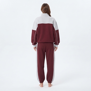 Conjunto Deportivo de Sudadera con Media Cremallera y Pantalones Jogger para Mujer, Diseño Color Block, Marca Hawk Eye - Product Image 2