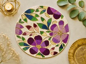 Elegant <b>Beaded</b> Embroidery <b>Placemats</b> Handmade Dining Accessories for Luxury Home Table Decor Wedding Dinner Parties at cheap cost - Product Image 2