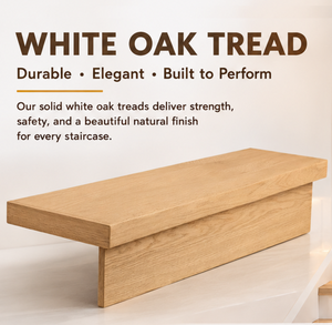 Peldaños de Escalera de Madera de Roble Blanco Sólido Personalizados de Primera Calidad, con Borde Redondeado, Ecológicos, Duraderos, para Renovación de Escaleras Interiores - Product Image 1