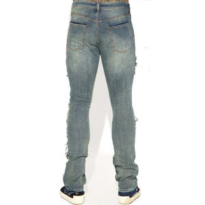 กางเกงยีนส์เดนิมทรงสลิมสกินนี่ผู้ชายสั่งทำขายส่ง แฟชั่นสไตล์ไฮสตรีท ทรงปกติ พร้อมโลโก้ที่เอว - Product Image 2