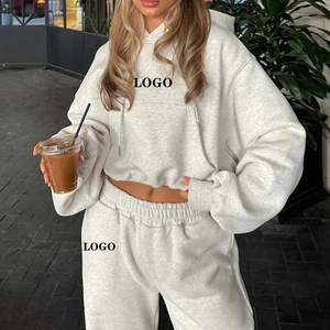 Women's Solid Color Hooded Tracksuit Set Loose Fit Full Sleeve Casual Sweatshirt and Elastic Waist <b>Pants</b> 2 Piece Outfit Autumn - Product Image 1