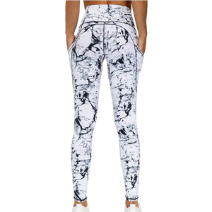 Leggings de yoga pour femmes à imprimé marbré, taille haute, sans couture, pantalon de fitness, vêtements de sport personnalisés, collants de compression pour l'entraînement - Product Image 6