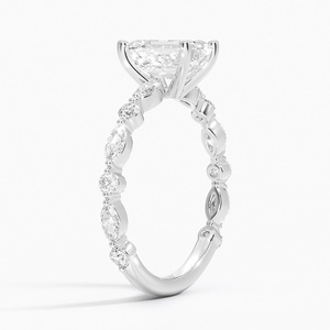 BOJ <b>Ring</b> 012 Pear Cut 925 Silver Aquamarine Three-Quarter Coverage <b>Diamond</b> <b>Ring</b> 2ct D Color VVS1 Moissanite GRA Certified - Product Image 2