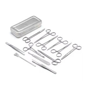 Ensemble d'instruments chirurgicaux de base de haute qualité pour interventions chirurgicales mineures, ensemble de 13 pièces de haute qualité pour interventions chirurgicales mineures avec boîte - Product Image 1