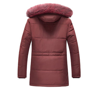 Casual Regular Fit Zipper Closure OEM Service Plus Size Men's Parka Hooded Jacket <b>Fur</b> <b>Trim</b> Windproof Filled Winter Coat - Product Image 2