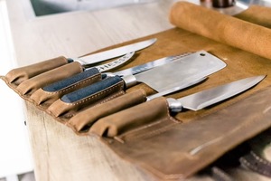 Sac de rangement pour couteaux de cuisine personnalisé, robuste, pour outils de barbecue, sac à couteaux en cuir, rouleau pour couteaux de chef LKR-0296 - Product Image 2
