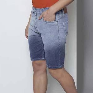 Pantalones Cortos de Mezclilla Lavada para Hombre, de Cintura Media, con Botones, Estilo Casual, Color Sólido, de Lona de Algodón, Transpirables - Product Image 5