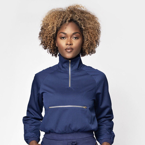 Blouse médicale esthétique anti-rides à manches longues avec fermeture éclair en acier inoxydable, grande taille, pour infirmières et professionnels de santé - Product Image 3