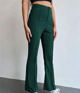 Leggings Deportivos de Cintura Alta con Logotipo Personalizado OEM, Pantalones de Yoga Suaves y Elásticos de Pierna Ancha para Mujer, Estilo Casual de Primavera - Product Image 4