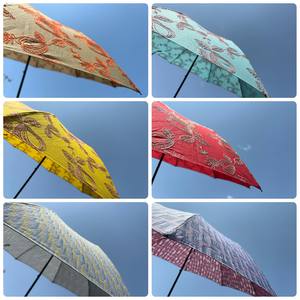 Paraguas de sol con estampado japonés Paraguas de hueso recto Bambú portátil a mano - Product Image 2