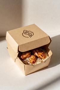 Contenants alimentaires jetables résistants aux fuites et à la graisse, écologiques, recyclables, avec fermeture magnétique et poignée, fabriqués à partir de matériaux recyclés - Product Image 2