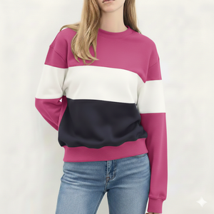 Sweat-shirt oversize pour femmes, doux et brossé, pull d'hiver à manches longues, style décontracté et contemporain, streetwear - Product Image 1