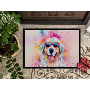 Great Pyrenees Hippie Dawg Doormat Non-Slip <b>Indoor</b> Outdoor 24H X 36W Low Pile Rug Washable Front <b>Door</b> <b>Mat</b> for Entryway - Product Image 3