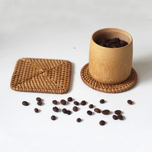 Kitchen accessories rattan tea cup <b>coasters</b> high quality <b>coaster</b> blanks braided <b>drink</b> saucer - Product Image 3