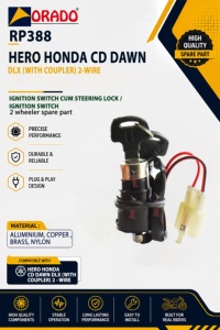 Interruptor de encendido con llave de 2 cables para Honda CD Dawn DLX, calidad de exportación para repuestos de motocicletas en India, Orado. - Product Image 2