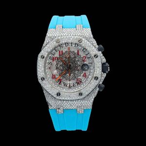 นาฬิกา Splendidigie Jewelry หรูหรา ประดับด้วยมอยส์ซาไนต์ แซฟไฟร์ คริสตัล พร้อมกลไก ETA ขนาด 28 มม. ระบบอนาล็อก ควอตซ์ ออโต้ แสดงวัน/วันที่ กันน้ำได้ 10 เมตร - Product Image 1