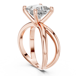 Anillo de Diamantes de Lujo de 3 Quilates Cultivados en Laboratorio, Corte Princesa, en Oro Rosa de 18 Quilates, para Compromiso, San Valentín, Fiestas, Uso Diario, Bodas - Product Image 2