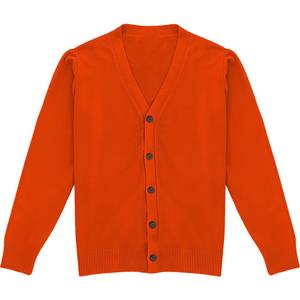 Cárdigan de Hombre de Alta Calidad, Tendencia de Moda, Cuello en V, Color Naranja, Manga Larga, Cierre de Botones, para Otoño - Product Image 1