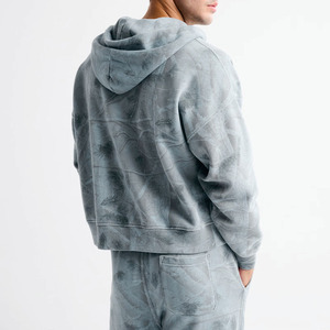 Unisex Printed Zip Hoodie Set Custom Botanical Pattern Fleece Sweatshirt Jogger Co Ord Casual Streetwear OEM <b>Tie</b>-<b>Dye</b> <b>Hoodies</b> USA - Product Image 5