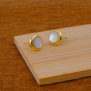Freshwater Pearls 18k Gold Plated <b>Post</b> Stud Earrings Handmade Solitaire Gemstone Dainty Stud Earrings Anniversary Jewelry R - Product Image 5