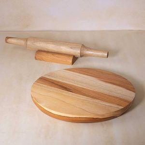 Set di Chakla Belan in Legno di Teak con Supporto, Mattarelli e Tavole per Pasticceria - Product Image 1