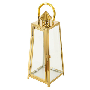 Farol Decorativo Moderno de Acero Inoxidable Cónico con Paneles de Vidrio Acanalado, Centro de Mesa para Bodas, Decoración de Lujo para el Hogar y Jardín - Product Image 5