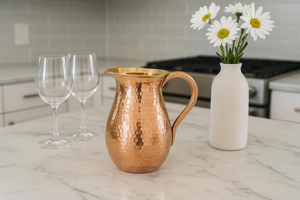 Classic Design Eco-Friendly Handicraft Brass Pitcher High Quality Metal Drink Ware and <b>Water</b> <b>Kettles</b> Classic Design Drinkware - Product Image 2
