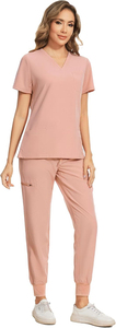 Ensemble d'uniformes médicaux pour infirmières, col montant, manches courtes, uniforme d'hôpital personnalisé pour femmes, combinaisons médicales respirantes - Product Image 3