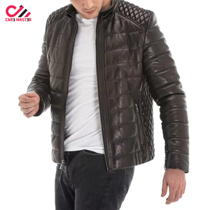 เสื้อแจ็คเก็ตหนังผ้าใบสำหรับผู้ชายสำหรับฤดูหนาว คอตั้งแบบซิป แต่งขนแกะ ระบายอากาศได้ดี ไซส์ใหญ่ ขายส่ง - Product Image 1