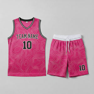 Ensembles d'uniformes de basketball unisexes personnalisés, sublimation intégrale professionnelle, 100% polyester, appliqué uni, maillot de basketball respirant - Product Image 1
