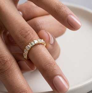 แหวนเพชรทรง Asscher ทันสมัย 1.35 กะรัต ทองคำแท้ 10k 14k 18k วงแหวนนิรันดร์ ขอบเพชรแบบ Bezel Setting สี E ความใส VVS เครื่องประดับชั้นดี - Product Image 6