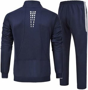 Ensemble de survêtement sportif pour homme Spans, bleu marine, avec fermeture éclair intégrale, coupe décontractée, respirant, style automne, avec empiècements contrastants - Product Image 2