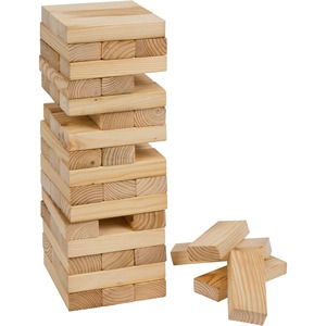 Juego de Torre de Bloques de Madera con Esquinas Cuadradas, Juego de Mesa Educativo de Destreza para Diversión Familiar, 2 Jugadores - Product Image 1