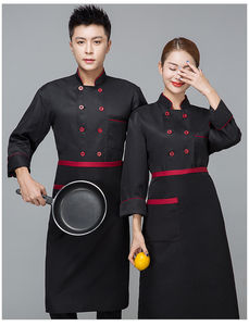 Conjunto de Chaqueta y Pantalón de Chef Ejecutivo Personalizado de Alta Calidad, 100% Algodón, Manga Corta, Unisex, Botones Negros, Uniformes de Restaurante Personalizados - Product Image 6