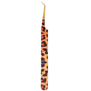 Pinzas para Pestañas con Diseño de Leopardo, Acero Inoxidable, Antimagnéticas, Punta Suave, para Injerto de Pestañas, Agarre Nano, Uso Profesional, 90 45 - Product Image 6