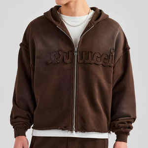 Sudaderas con Capucha para Hombre, Hechas a Medida, con Cierre, Estampadas, Estilo Vintage, de Algodón Lavado, con Hombros Caídos - Product Image 5