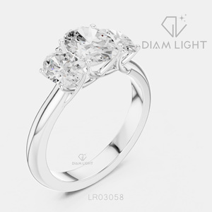 Bague de fiançailles en or blanc 14 carats avec diamant de laboratoire de 1,00 carat, coupe ovale, bague de mariée, certifiée IGI, bijoux fins, cadeau pour femme - Product Image 2