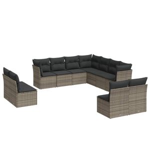 Conjunto de Sofás Modulares Grandes de Ratán PE Gris para Jardín, Colección Premium de Muebles Modulares para Exteriores - Product Image 2
