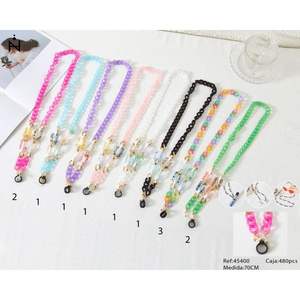 N Fashion <b>Beaded</b> Necklace 70Cm <b>Plastic</b> Chain With Lock Buckle For Glasses And Neckwear Multi Color Options - Product Image 1