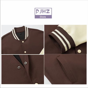 Chaqueta Varsity de Béisbol Personalizada con Logotipo Bordado, Ecológica, Transpirable, de Invierno para Hombre, en Poliéster/Algodón, con Cuello Mao - Product Image 6