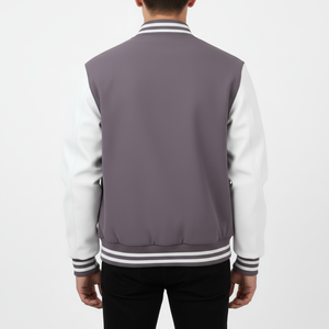 Mens Casual Varsity Jacket Cotton Polyester 340 GSM Regular Fit <b>Button</b> Front Long Sleeve Daily Wear OEM Service - Product Image 2