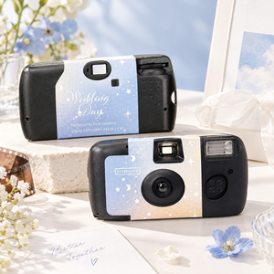 Appareil photo jetable personnalisé pour mariage, pellicule 35 mm, 27 expositions, ISO 400, mise au point fixe avec flash, piles AA, style Fuji - Product Image 3