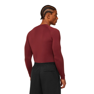 Compression Fit Long Sleeve Tshirt in <b>Red</b> for <b>Men</b> Gymwear Activewear and Workout Apparel with Stretchable Breathable Fabric - Product Image 2