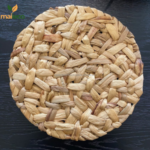 Boho ธรรมชาติน้ำผักตบชวาโต๊ะรับประทานอาหารสไตล์สานยุ่งด้านบนวัสดุแก้วแพ็คในกล่อง - Product Image 4