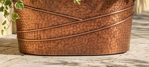 Rustic Metal Oval Planter Handmade Copper Finish Indoor Outdoor Floral Display <b>Vase</b> Round Tabletop Plant Pot flower <b>vase</b> - Product Image 4