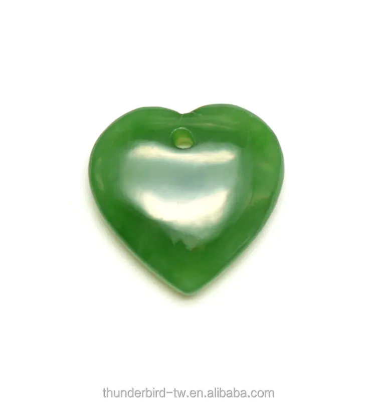 Fazer jóias de fábrica, faça você mesmo, solta, pedra preciosa, alta qualidade, dupla cabochão, coração natural, verde, nephrite, jade