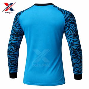 ชุดผู้รักษาประตูฟุตบอลแบบกำหนดเอง เสื้อแขนยาวแบบมีแผ่นรองและกางเกงขาสั้น ชุดฟุตบอลสำหรับผู้รักษาประตูแบบซับลิเมชั่น - Product Image 2