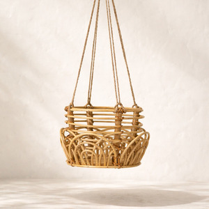 Décor de jardin style bohème, suspensions à plantes en rotin naturel, paniers à plantes pour l'intérieur et l'extérieur - Product Image 2